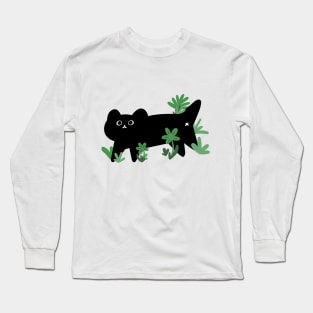 Black Cat Garden Long Sleeve T-Shirt